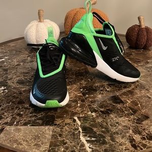 Nike Kids' Air Max 270 Black & Green Athletic Shoes